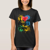 I Love To Finger Paint Couples Art Teacher Finger  T-Shirt (Vorderseite)
