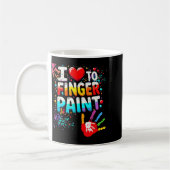 I Love To Finger Paint, I'm Paint Cute Valentines Kaffeetasse (Links)