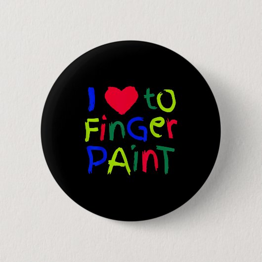 I Love To Finger Paint Matching I'm Paint Couple V Button (Vorderseite)