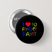I Love To Finger Paint Matching I'm Paint Couple V Button (Vorne & Hinten)