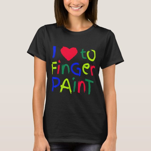 I Love To Finger Paint Matching I'm Paint Couple V T-Shirt (Vorderseite)