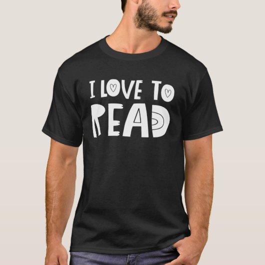 I Love To Read Heart Reading Reader Books T-Shirt (Vorderseite)
