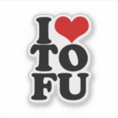 I Love Tofu Funny Vegan humor Aufkleber (Vorderseite)