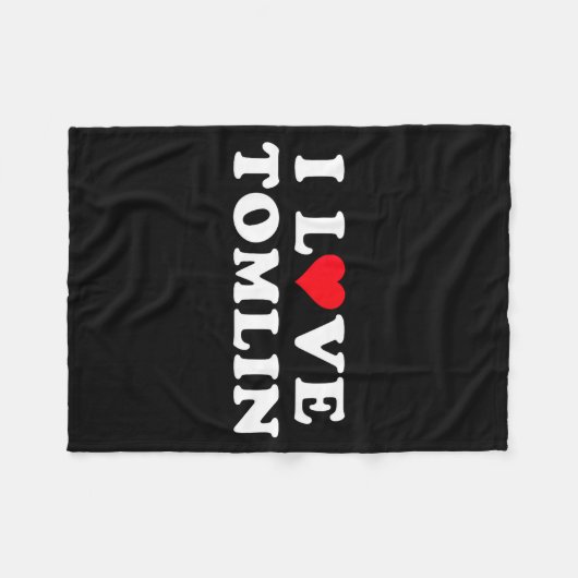 I Love Tomlin Matching Girlfriend & Boyfriend Fleecedecke (Vorderseite (Horizontal))