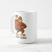 I Love Turkey Legs – Funny Thanksgiving Fitness Kaffeetasse (Vorderseite Links)