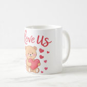 I Love Us Teddy Bear Mug Kaffeetasse (VorderseiteRechts)