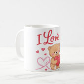 I Love Us Teddy Bear Mug Kaffeetasse (Vorderseite Links)