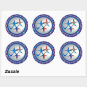 I LOVE USA/EEUU FLAG/STARS/FLAG BY MASANSER PIXEL RUNDER AUFKLEBER (Blatt)