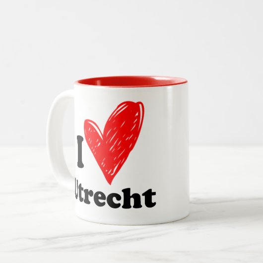 I love Utrecht Zweifarbige Tasse (Vorderseite Links)