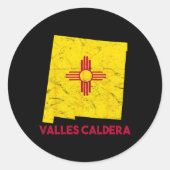 I Love Valles Caldera New Mexico Nm Retro Souvenir Runder Aufkleber (Vorderseite)