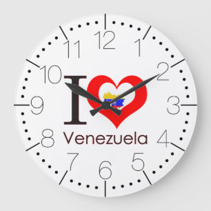 I love Venezuela Große Wanduhr