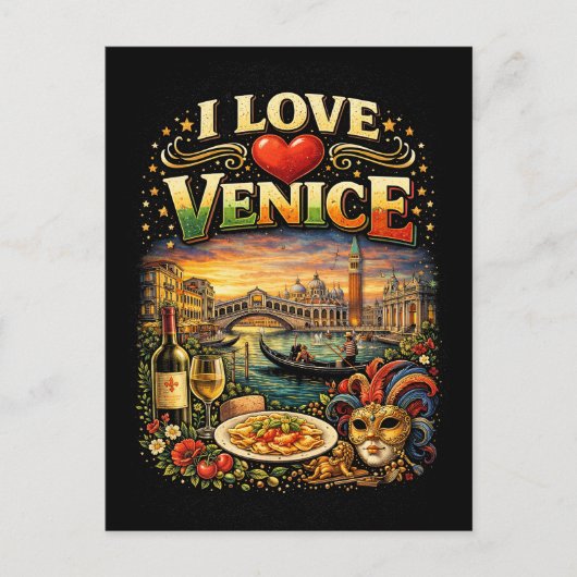 I Love Venice Postkarte (Vorderseite)