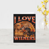 I Love Wieners Funny Offensive Dachshund Bootleg G Karte (Gelbe Blume)