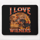 I Love Wieners Funny Offensive Dachshund Bootleg G Mousepad (Vorne)