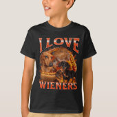 I Love Wieners Funny Offensive Dachshund Bootleg G T-Shirt (Vorderseite)