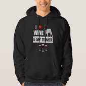 I Love Wine and My Smooth Fox Terrier Dog Mom Dad Hoodie (Vorderseite)
