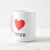 I love winter square sticker kaffeetasse (Vorderseite Links)