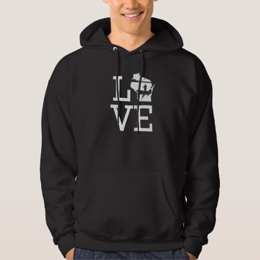 I Love Wisconsin Fishing Premium Hoodie (Vorderseite)