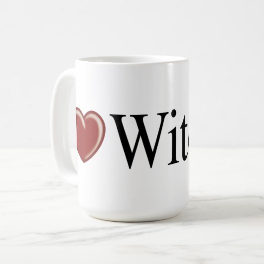 I LOVE WITCHES KAFFEETASSE (Vorderseite Links)