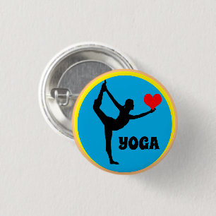 I love Yoga & Red Heart fashion / Yogini goddess Button