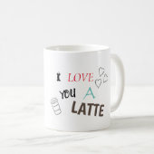 I love you a latte - grappige koffie mok kaffeetasse (VorderseiteRechts)