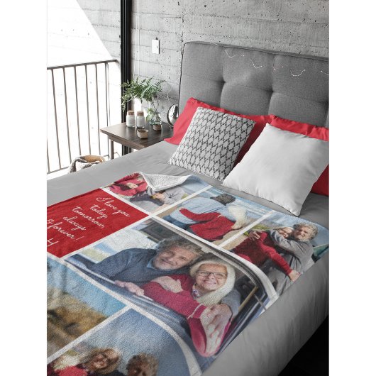 I Love You Always & Forever Modern 6 Photo Collage Fleecedecke