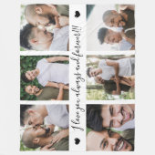 I Love You Always & Forever Modern 6 Photo Collage Fleecedecke (Vorderseite)