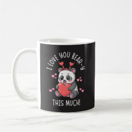 I Love You Bear-y This Much - Cute Panda Valentine Kaffeetasse