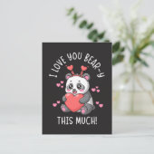 I Love You Bear-y This Much - Cute Panda Valentine Postkarte (Stehend Vorderseite)