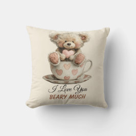 I Love You Beary Much In Cup Postcard Kissen