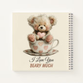 I Love You Beary Much In Cup Postcard Notizblock (Rückseite)