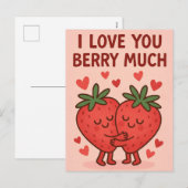 I Love You Berry Much Feiertagspostkarte (Vorne/Hinten)