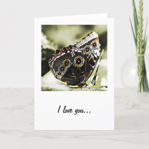 I love you butterfly greeting card karte