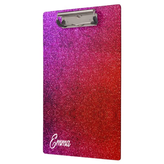 I love you chic pink glitter background Abstract Klemmbrett (Links)