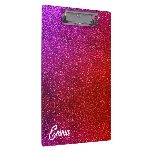 I love you chic pink glitter background Abstract Klemmbrett (Rechts)