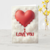 I Love You Cloud Heart Card Karte (Gelbe Blume)