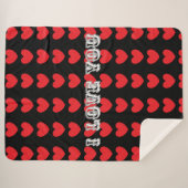 I LOVE YOU Comfy Sherpa Blanket Sherpadecke (Vorderseite (Horizontal))