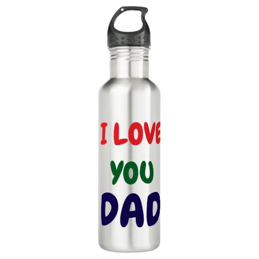 I love you Dad Elegant  Edelstahlflasche (Vorderseite)
