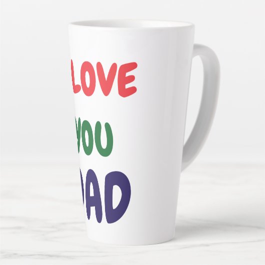 I love you Dad Elegant Milchtasse (Rechte Ecke)