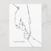 I Love You Dad Quote Hands Line Art Card Postkarte (Vorderseite)