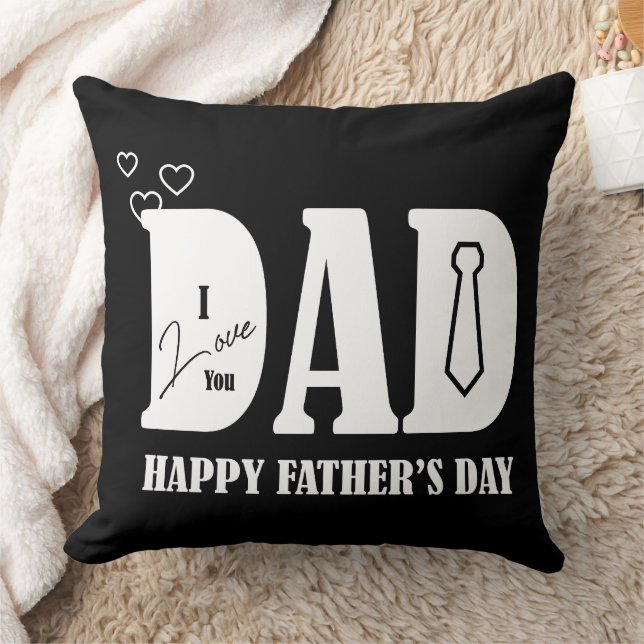 I Love You Dad Tie Hearts Kissen (Decke)