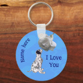 I Love You Dalmatian Puppy Rose Personalized Schlüsselanhänger (Vorderseite)