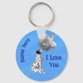 I Love You Dalmatian Puppy Rose Personalized Schlüsselanhänger (Rückseite)