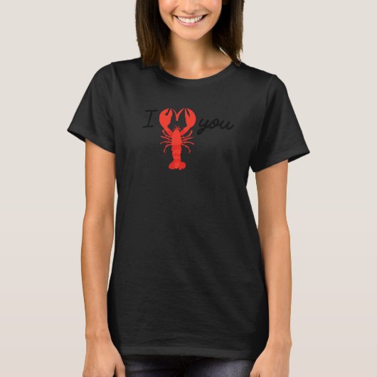 I love you declaration of love lobster illustratio T-Shirt (Vorderseite)