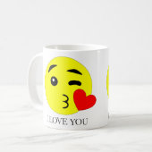 I Love You Emoji Ceramic Mug (11oz) Kaffeetasse (Vorderseite Links)