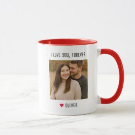 I Love You Forever Custom Name Couple Photo Tasse