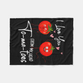 I Love You From My Head Tomatoes Funny Valentine S Fleecedecke (Vorderseite (Horizontal))