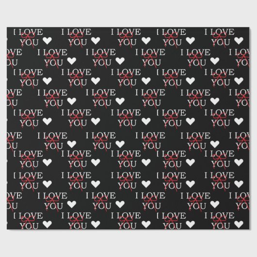I Love You Geschenkpapier (Flach)
