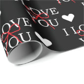 I Love You Geschenkpapier (Rolleneckpunkt)