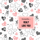 I Love You Gift Hand Drawn Heart Shower Curtain Duschvorhang